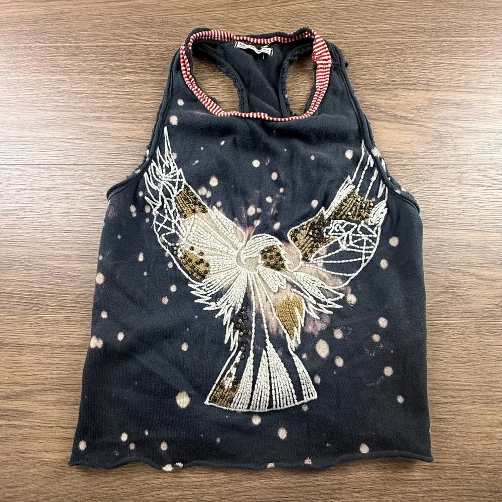 We The Free Heritage Crafted Studded Tank Distressed Size XS Boho Altered - Picture 2 of 12
